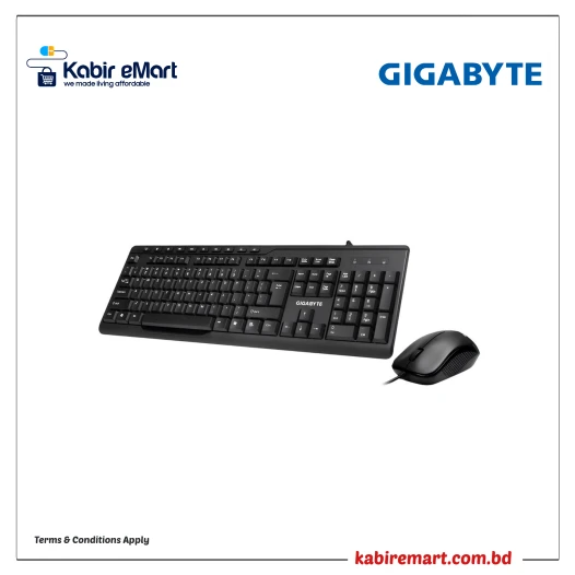 Gigabyte KM6300 USB Multimedia Keyboard Mouse Combo Black