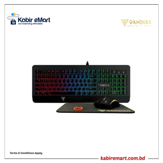 Gamdias HERMES E1A Combo Keyboard, Zeus E2 Optical Mouse and NYX E1 Mouse Mat