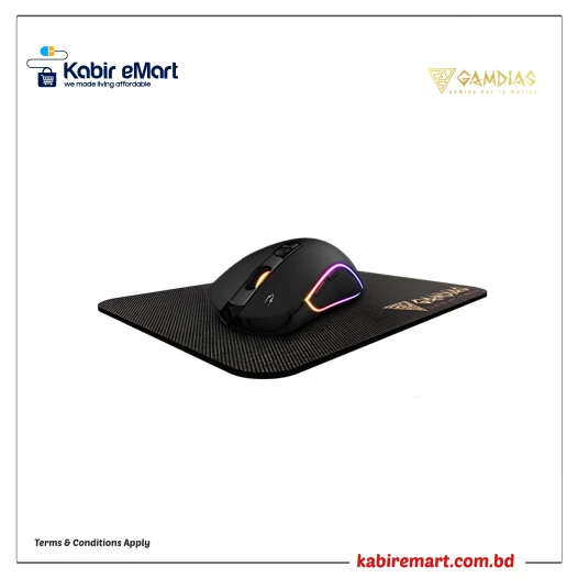 Gamdias ZEUS E3 Gaming Mouse with NYX E1 Gaming Mouse Mat Combo